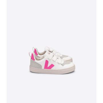 Veja V-10 CWL Kids' Shoes White/Pink | NZ 786UZG